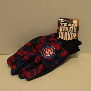 MLB NEW Chicago Cubs Men Large Red White Blue Black Graphic Utility Work Gloves